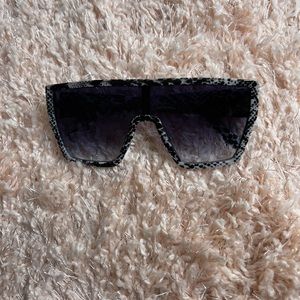 Animal Printed Oversize Flat Top Sunglasses